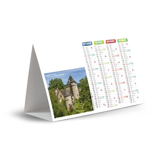 image du produit Calendrier chevalet publicitaire de comptoir tryptique Patrimoine Français