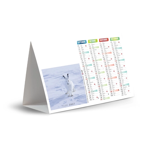 image du produit Calendrier chevalet publicitaire de comptoir tryptique Polaires