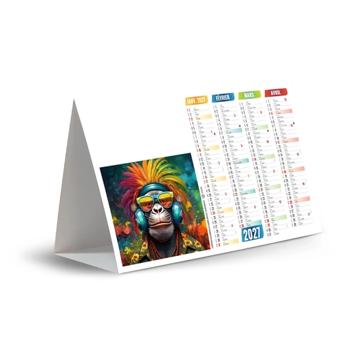image du produit Calendrier chevalet publicitaire de comptoir tryptique Pop'art