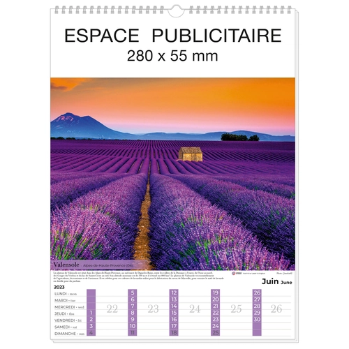 image du produit Calendrier Feuillet 2025  PAYSAGES DE France 32 x 43 cm - 13 feuillets