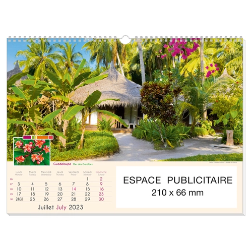 image du produit Calendrier Feuillet 2025  PLAGES DE REVE 32 x 43 cm - 13 feuillets