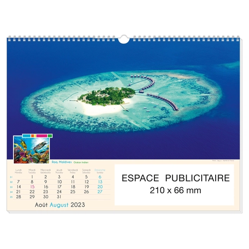 image du produit Calendrier Feuillet 2025  PLAGES DE REVE 32 x 43 cm - 13 feuillets