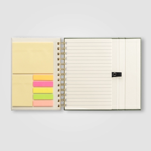 image du produit Carnet à spirales avec notes adhésives - B6