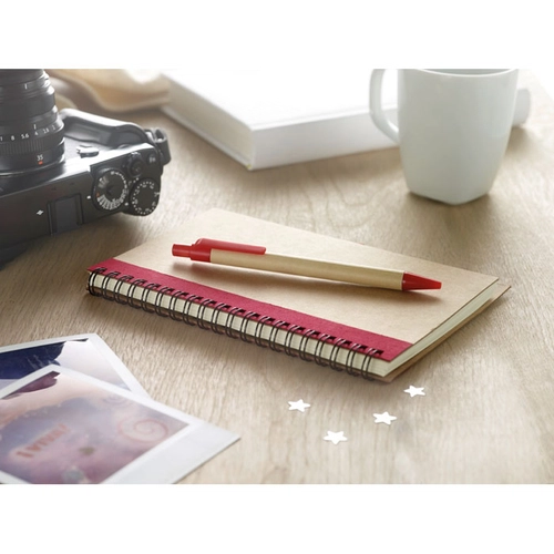 image du produit Carnet à spirales avec son stylo assorti - Papier et carton recyclé