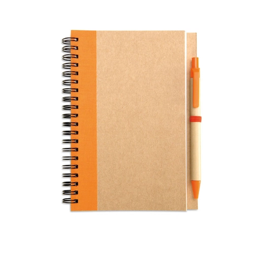 image du produit Carnet à spirales avec son stylo assorti - Papier et carton recyclé