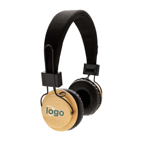 image du produit Casque audio Bluetooth 5.0 en bambou