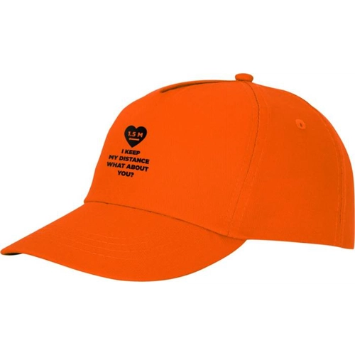 image du produit Casquette 5 panneaux avec fermeture velcro - Œillets brodés