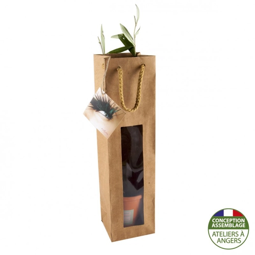 image du produit Cep de vigne en pot terre cuite avec sac kraft prestige brun