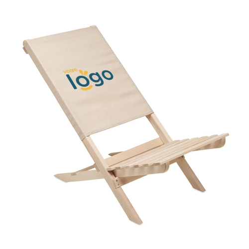 image du produit Chaise de plage pliable en bois - chaise longue assise basse