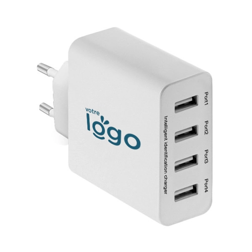 image du produit Chargeur secteur avec 4 port USB - charge rapide