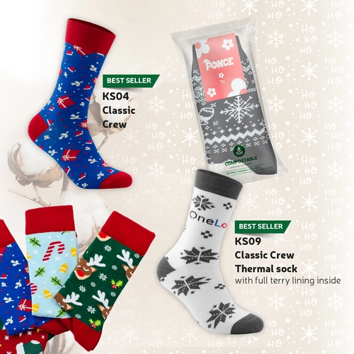 image du produit Chaussettes de Noël 100% personnalisable - Made in europe