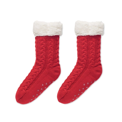 image du produit Chaussons chaussettes Noël en tricot avec picots antidérapants