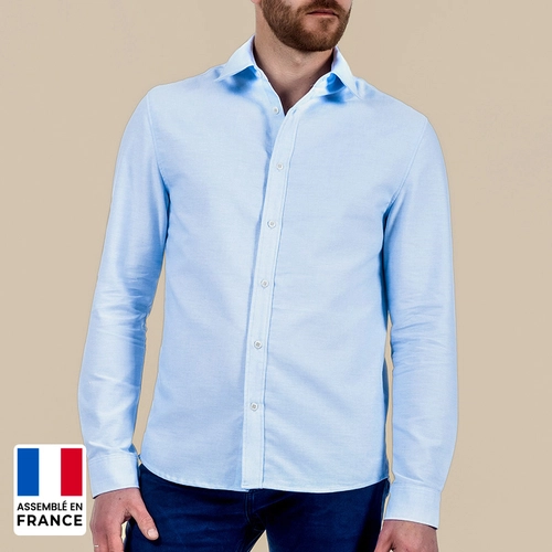 image du produit Chemise homme Oxford unie coupée et confectionnée en France