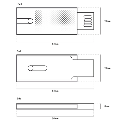 image du produit Clé USB ultra mince avec effet caoutchouté - 512MO à 128GB