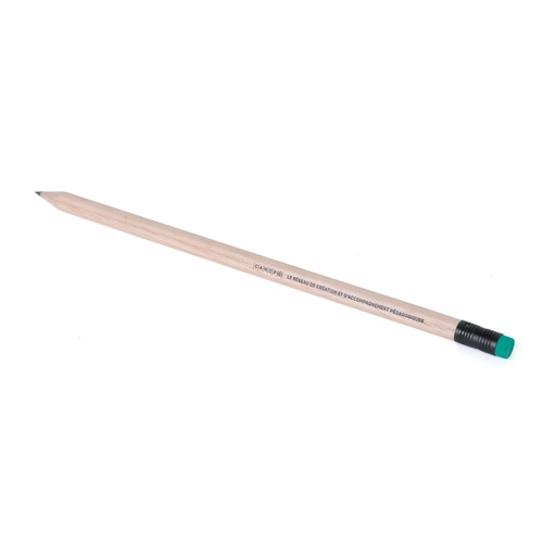 image du produit Crayon 17,6cm, sans vernis, rond tête gomme