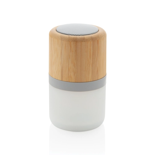 image du produit Enceinte 3W en bambou avec lumière d'ambiance