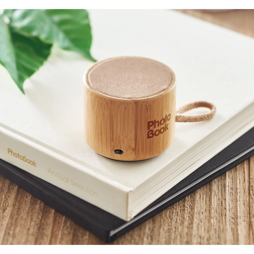 image du produit Enceinte bluetooth 5.1 en bambou avec témoin LED - Autonomie 3h