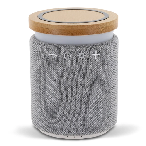 image du produit Enceinte bluetooth avec bambou et tissu - avec chargeur induction