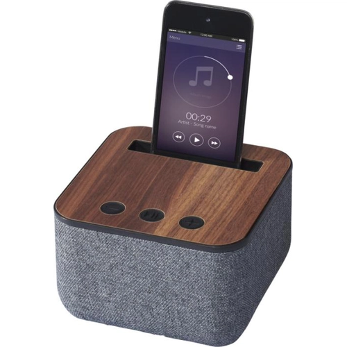 image du produit Enceinte Bluetooth en tissu et en bois