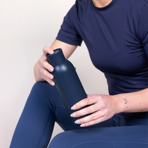 image du produit Gourde isotherme acier recyclé - 500 ml avec bouchon poussoir