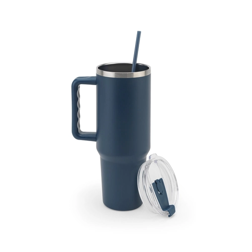 image du produit Grand gobelet de voyage en acier inoxydable (91% recyclé) avec double paroi isolée sous vide et finition mate 1300 mL
