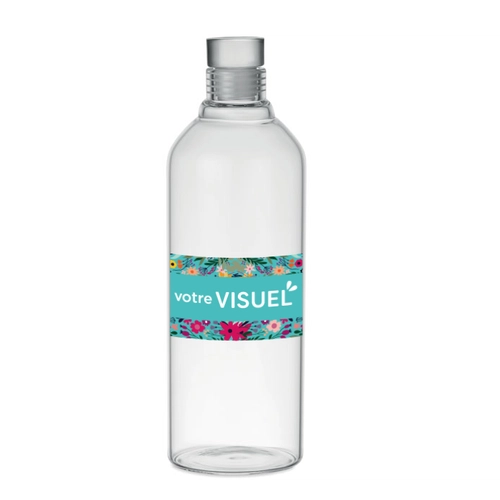 image du produit Grande bouteille en verre borosilicate 1L avec bouchon anti fuite