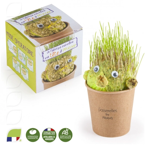 image du produit Kit de plantation DIY tête à pousser, pot en carton