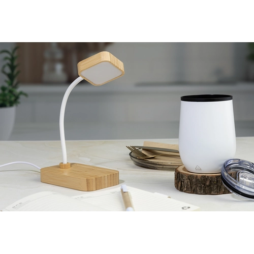image du produit Lampe de bureau multifonctionnelle en bambou avec 12 LED