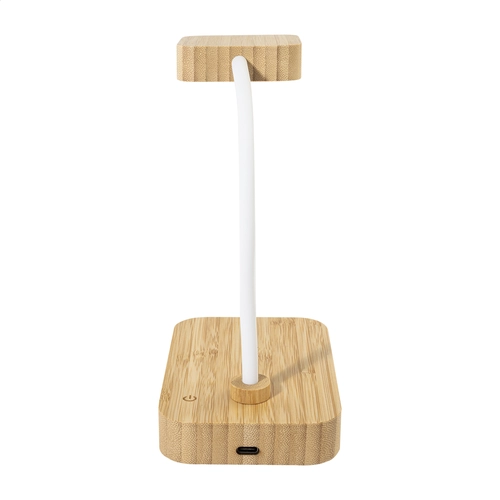 image du produit Lampe de bureau multifonctionnelle en bambou avec 12 LED