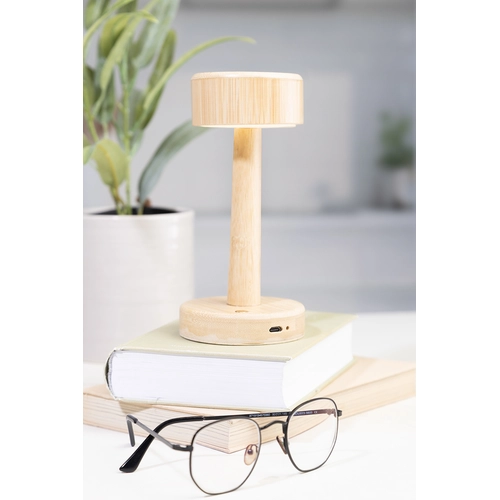 image du produit Lampe de table en bambou avec 24 LED avec batterie rechargeable