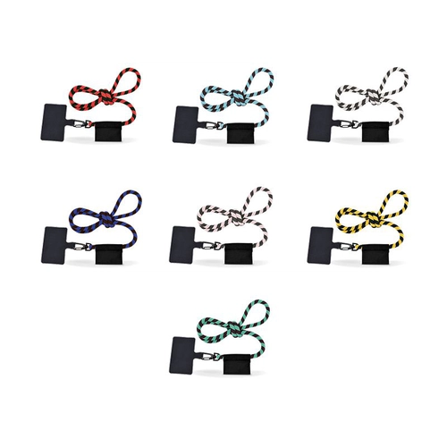 image du produit Lanyard tubulaire pour smartphone - Tour de cou élastique 100 cm tissé bicolore