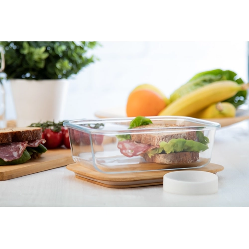 image du produit Lunch box en verre avec couvercle bambou - 800 ml