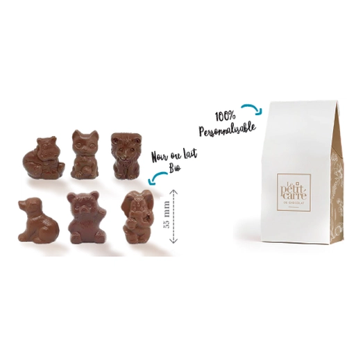 image du produit Mini animaux en chocolat bio - lait 41% ou noir 56%