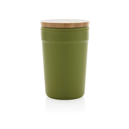 image du produit Mug 300 ml en PP recyclé certifié GRS - couvercle en bambou