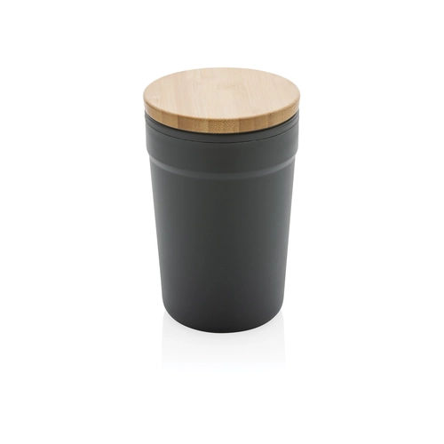 image du produit Mug 300 ml en PP recyclé certifié GRS - couvercle en bambou