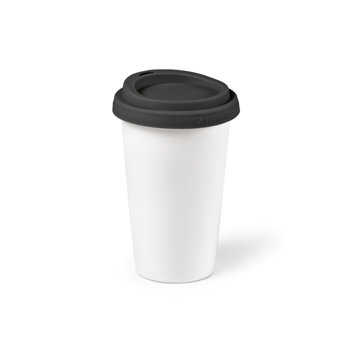 image du produit Mug en céramique 300 ml avec couvercle silicone - Tasse de voyage