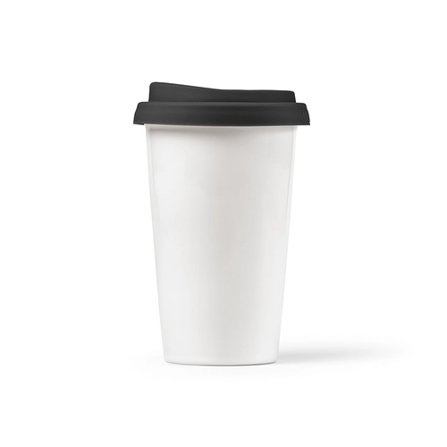 image du produit Mug en céramique 300 ml avec couvercle silicone - Tasse de voyage