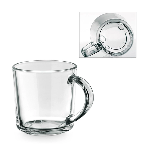 image du produit Mug en verre avec smiley sur le fond - Tasse SOFFY 280 ml