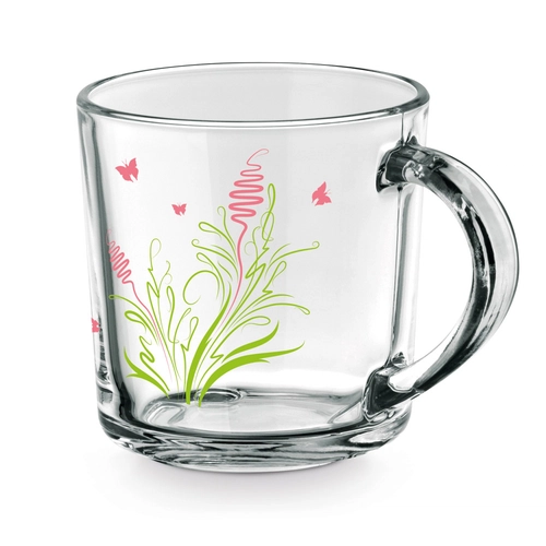 image du produit Mug en verre avec smiley sur le fond - Tasse SOFFY 280 ml