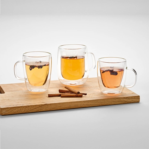 image du produit Mug en verre borosilicate 250 ml double paroi avec anse