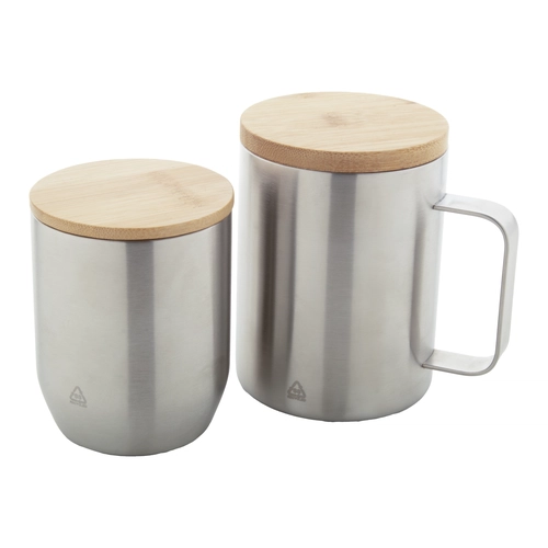 image du produit Mug thermos double paroi 300 ml - en inox recyclé et bambou