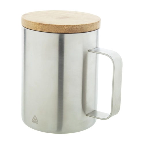 image du produit Mug thermos double paroi 350 ml - en inox recyclé et bambou