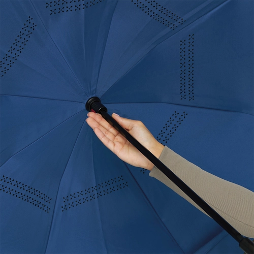image du produit Parapluie inversé poignée canne toile 109 cm - baleines en fibre de verre
