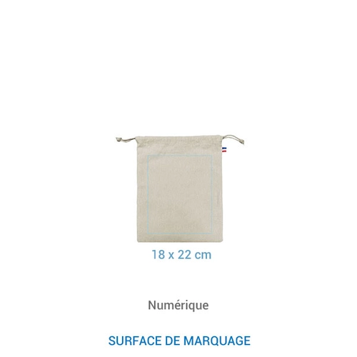 image du produit Pochon coton made in France 25x30 cm - avec cordon de serrage