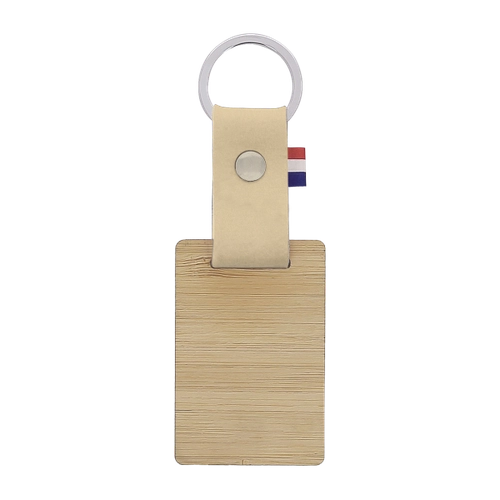 image du produit Porte clés en matière végétale et bambou fabriqué en France - avec drapeau tricolore