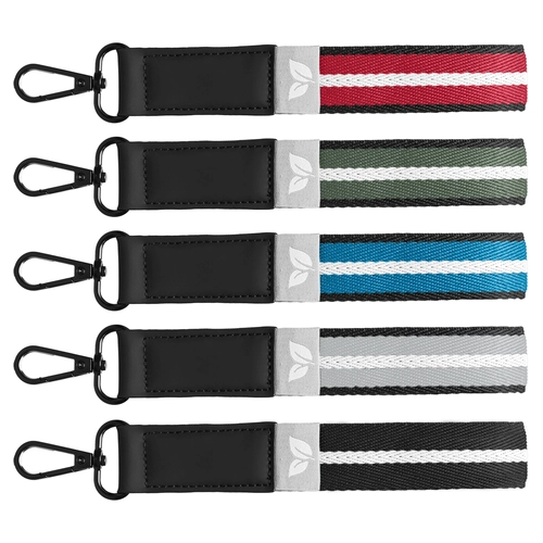 image du produit Porte-clés en rPET tissé motif chevron avec mousqueton à pression