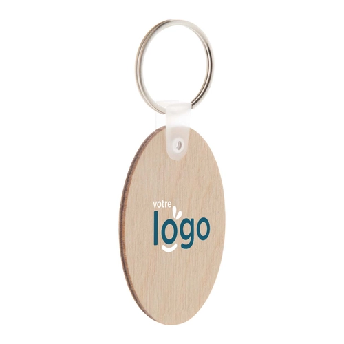 image du produit Porte clés ovale en bois de bouleau WOODY B