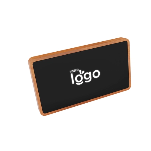 image du produit Powerbank 5000 mAh en bois d'érable FSC - logo lumineux