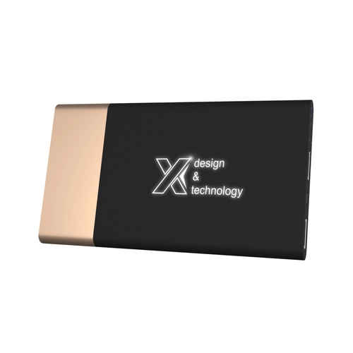 image du produit Powerbank bi-matière 5000 mAh avec logo lumineux