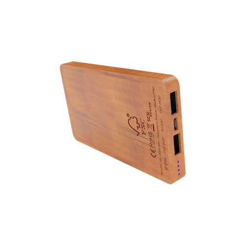 image du produit Powerbank en bois d'érable - chargeur nomade 5000 mAh